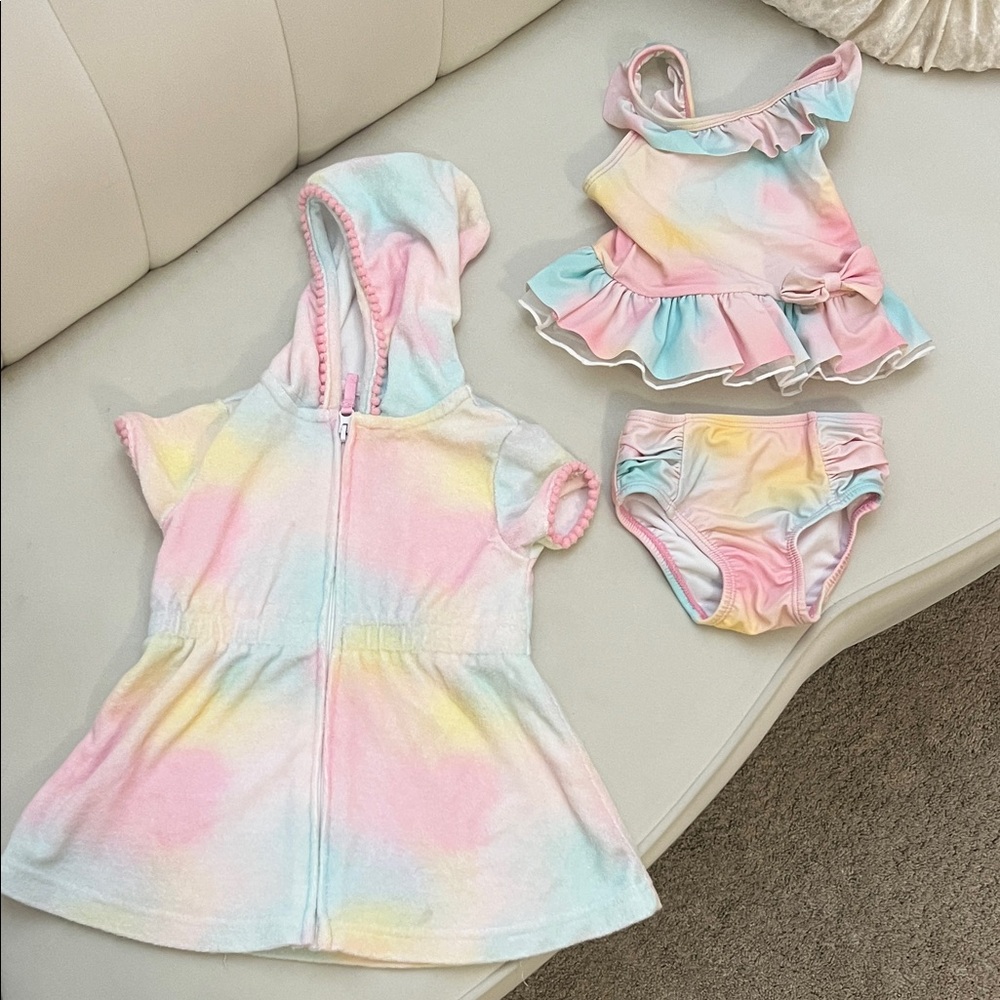 Little Me Pastel Tie-Dye Kids Matching Set